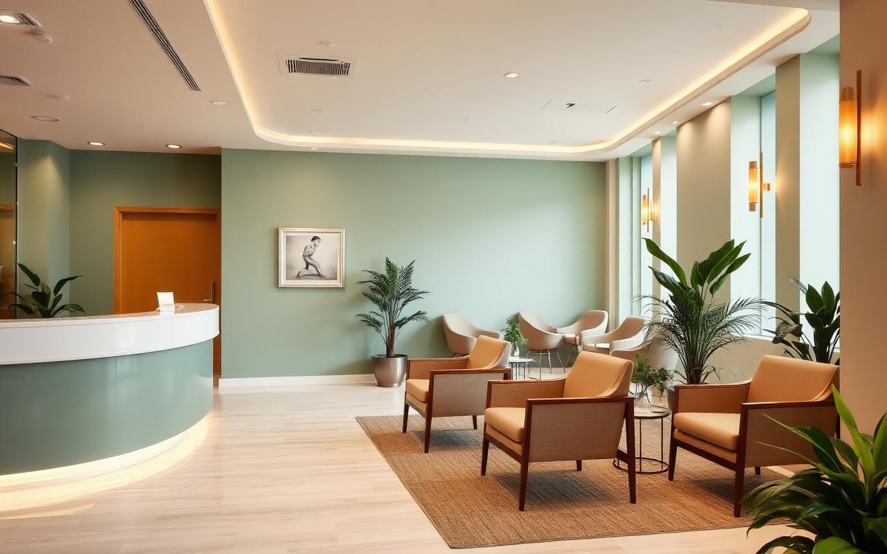 Modern luxury wellness clinic reception area